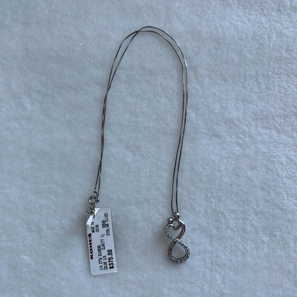 NEW 1/4 Genuine Diamond Sterling Silver Chain Mother Daughter Pendant Necklace - Picture 2 of 7